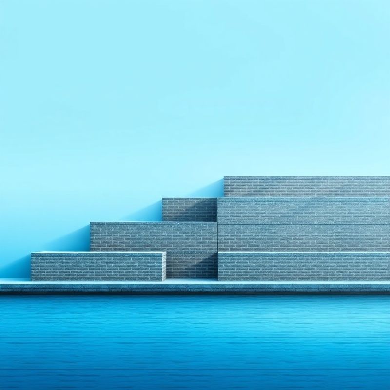 Abstracte azure-blauwe geometrische vormen die prijsniveaus suggereren